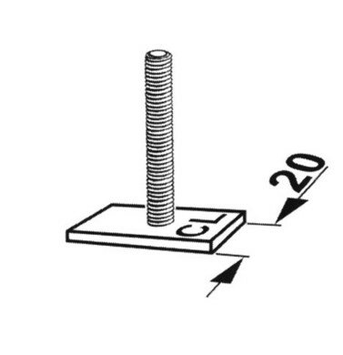 T-stuk 20mm met schroefdraad